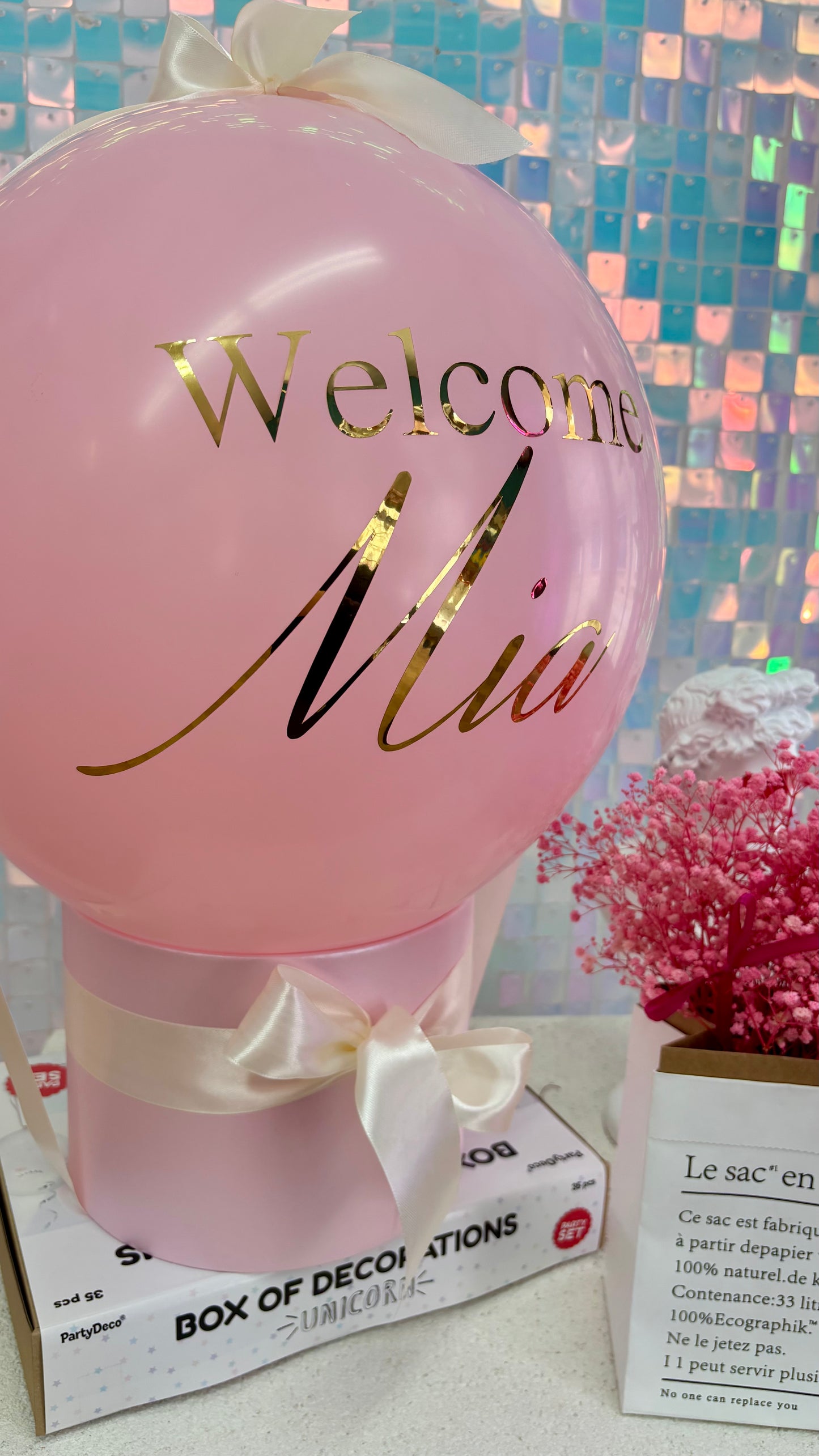 Personalisierte Ballon-Box/ Welcome Box/ Geschenkbox