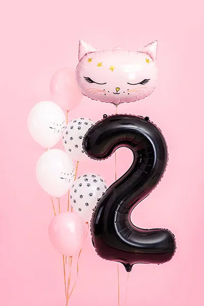 Folienballon Ziffer ''2'', 86cm, schwarz