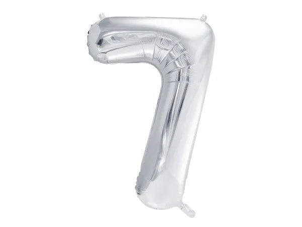 Folienballon Ziffer ''7'', 86cm, silber