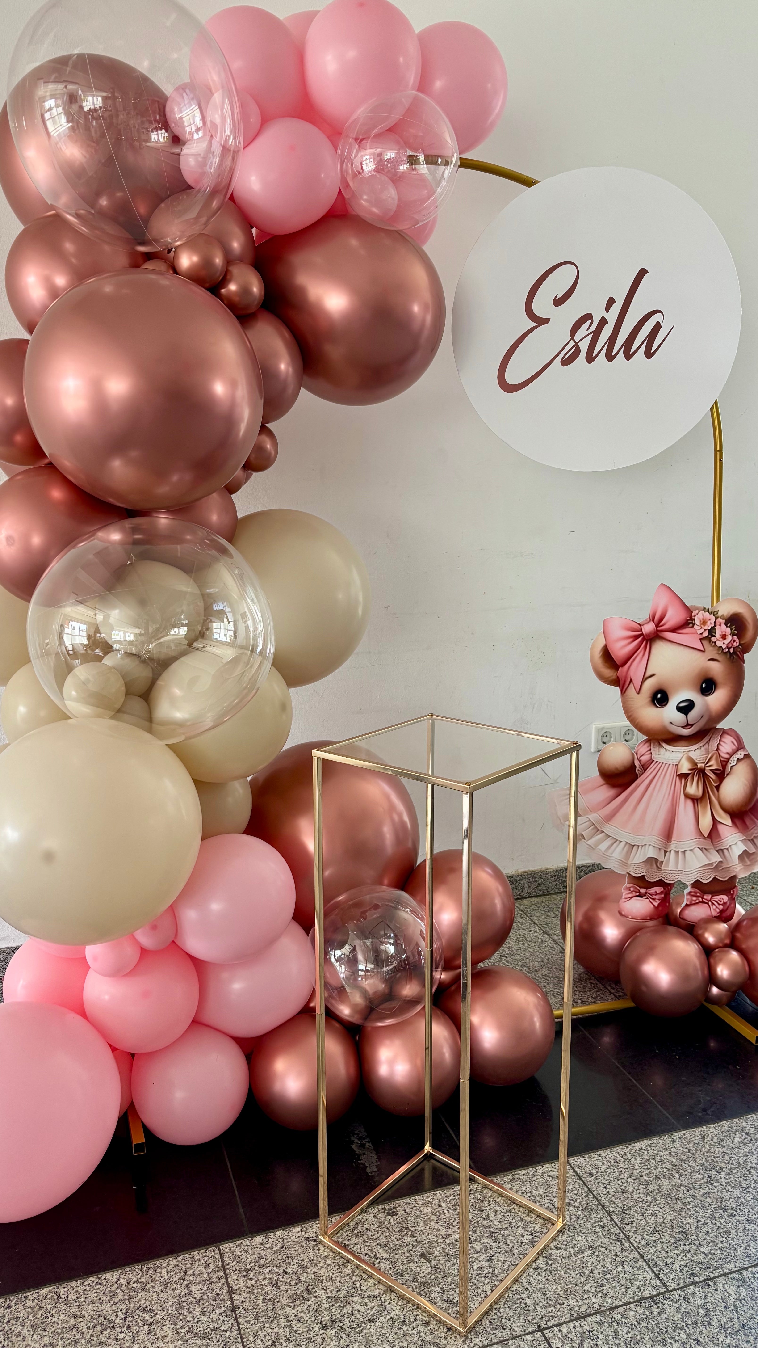 Nürnberg Kinder Fotowand/ Fotozone Rose Gold Bärchen