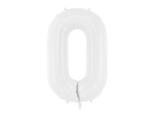 Folienballon Ziffer ''0'', 86 cm, weiß
