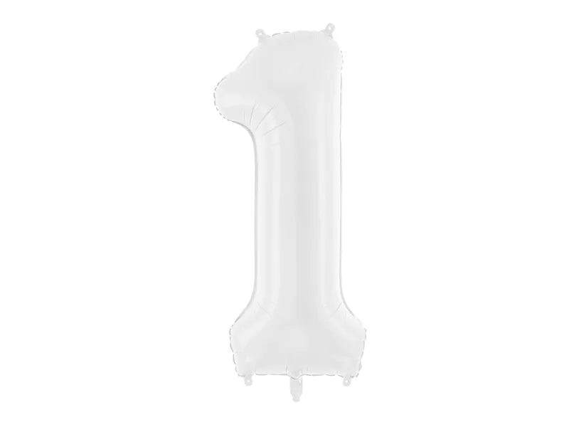 Folienballon Ziffer ''1'', 86 cm, weiß