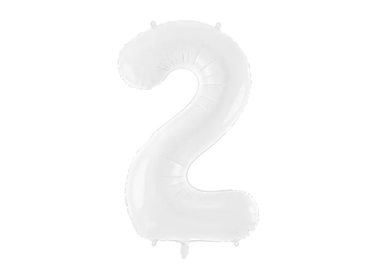 Folienballon Ziffer ''2'', 86 cm, weiß