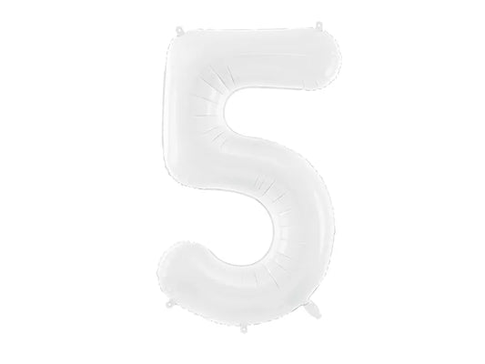 Folienballon Ziffer ''5'', 86 cm, weiß