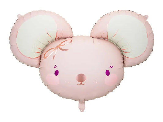 Folienballon Maus, 96x64 cm, hellrosa