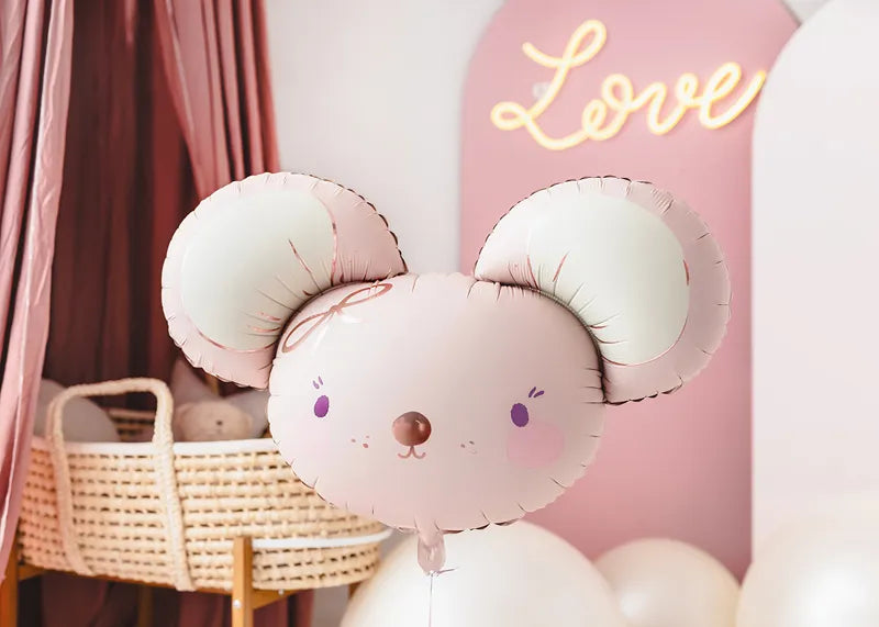 Folienballon Maus, 96x64 cm, hellrosa