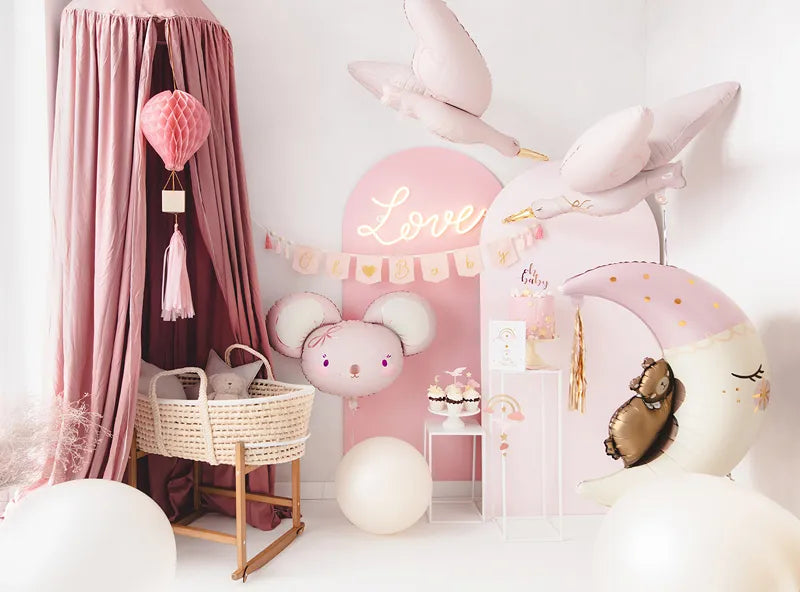 Folienballon Maus, 96x64 cm, hellrosa