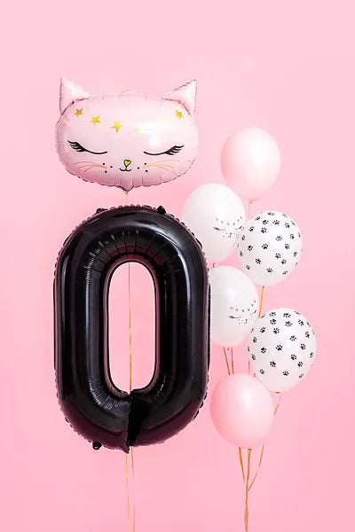 Folien-Luftballon Ziffer ''0'', 86cm, in Schwarz