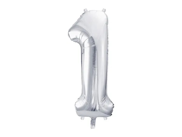 Folienballon Ziffer ''1'', 86cm, silber