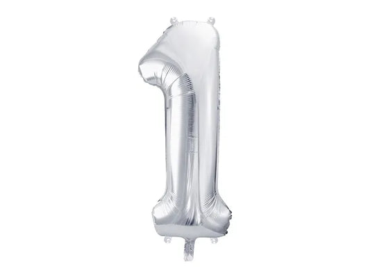 Folienballon Ziffer ''1'', 86cm, silber