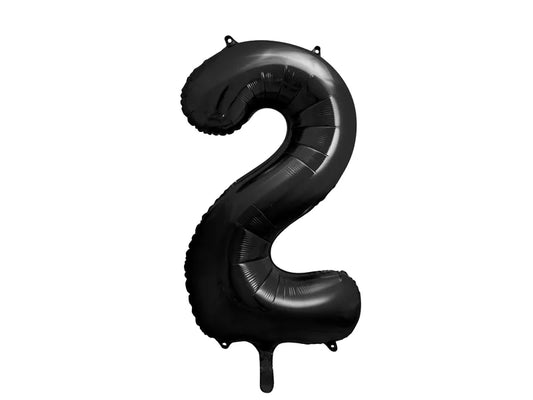 Folienballon Ziffer ''2'', 86cm, schwarz