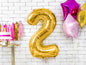 Folien Luftballon Ziffer 2 86cm Gold