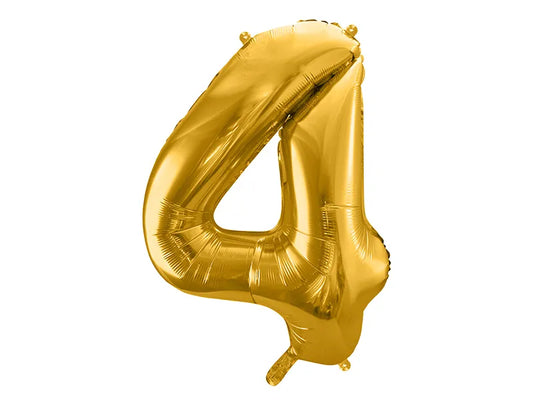 Luftballon Ziffer 4 Gold 86cm