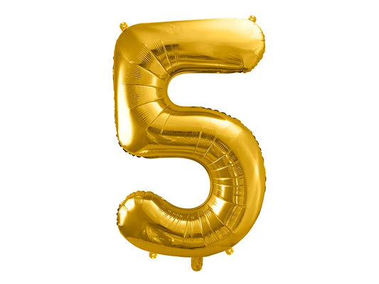 Luftballon Ziffer 5 gold 86cm