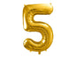 Luftballon Ziffer 5 gold 86cm