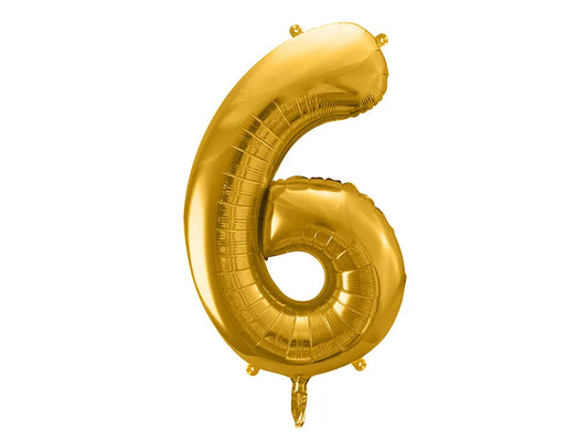 Luftballon Ziffer 6 Gold 86cm