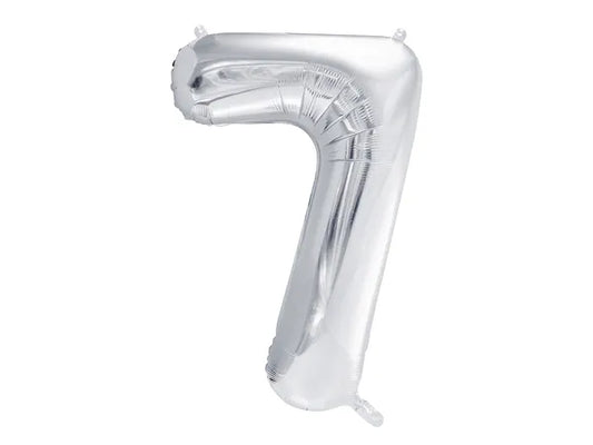 Folienballon Ziffer ''7'', 86cm, silber