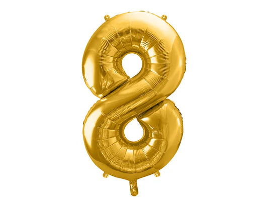 Luftballon Ziffer 8 Gold 86cm