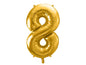 Luftballon Ziffer 8 Gold 86cm