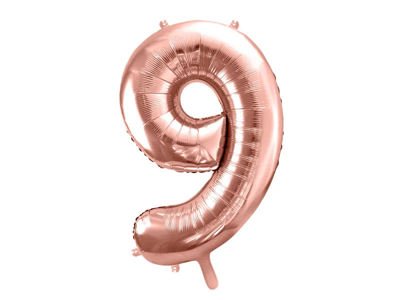 Luftballon Ziffer 9 Rose Gold 86cm