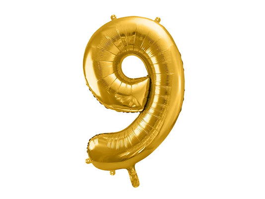Luftballon Ziffer 9 Gold 86cm