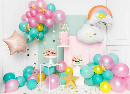 Folienballon Happy Birthday, 40cm, hell-puderrosa