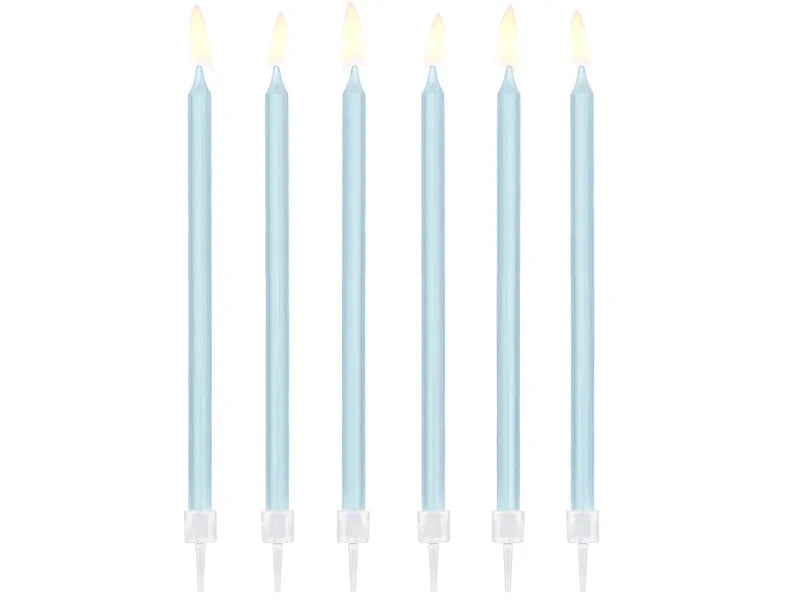 Geburtstagskerzen, glatt, hellblau, 14cm