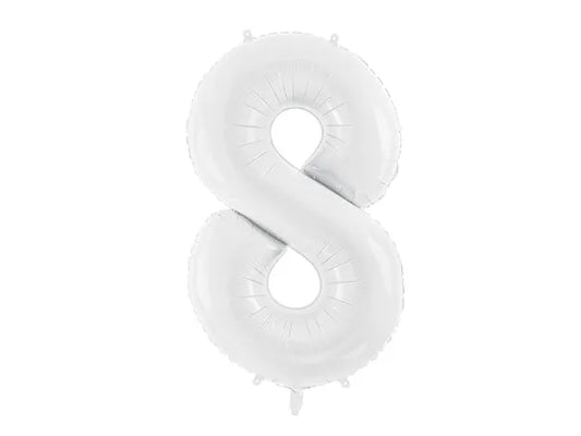 Luftballon Ziffer 8 Weiss 86cm