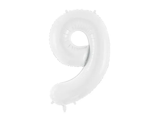 Luftballon Ziffer 9 Weiss 86cm