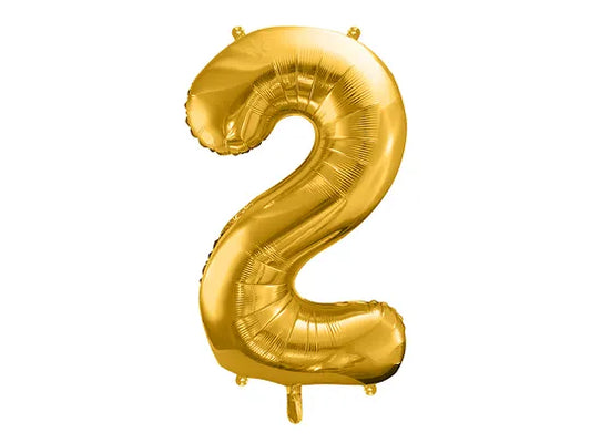 Folien Luftballon Ziffer 2 86cm Gold