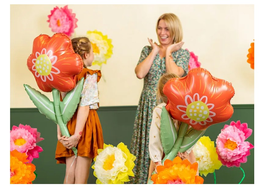 Folien Luftballon Blume Rot