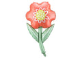 Folien Luftballon Blume Rot